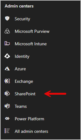 sharepoint admin center