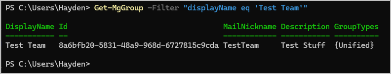 get group id powershell