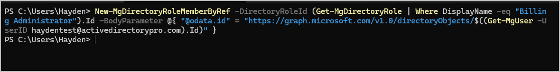 Assign role with powershell