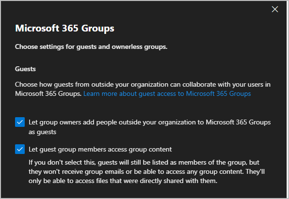 365 group guest access