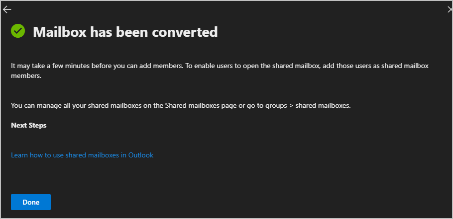convert mailbox confirmation status