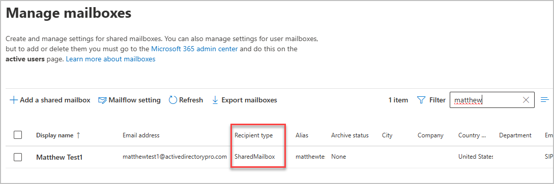 Check Converted Mailbox