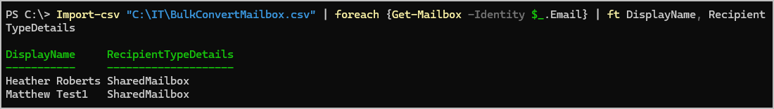 Check Mailbox after conversion