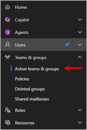 go to teams & groups