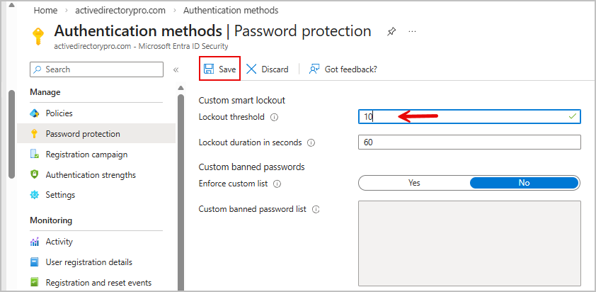 set lockout threshold