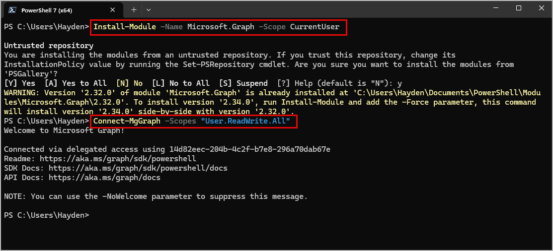 powershell reset password