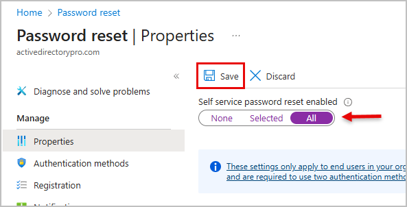 Click password reset