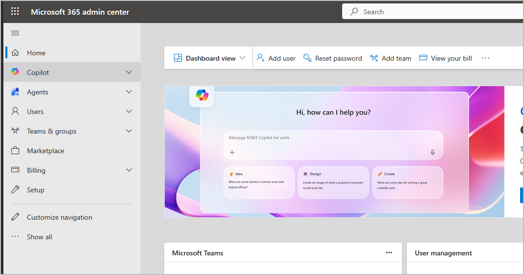 tenant setup complete