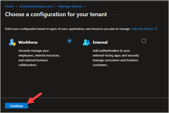 click manage tenants
