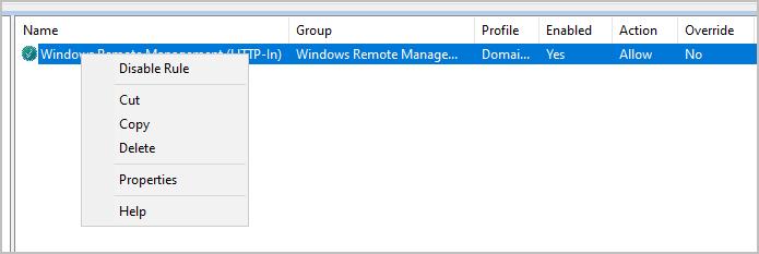 firewall rule properties