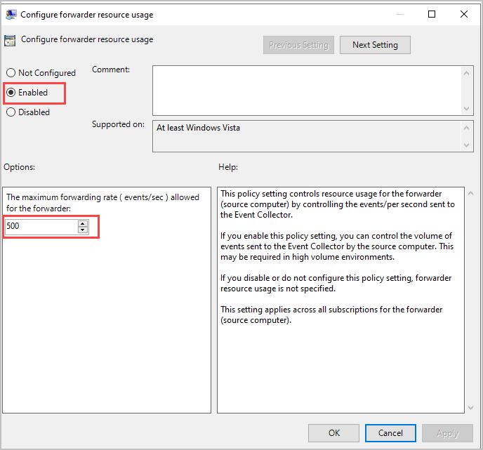 maximum forwarding rate