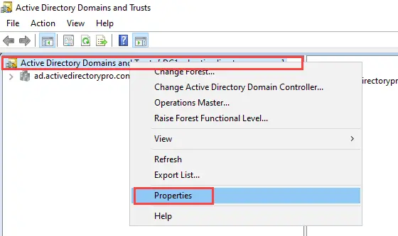 click on properties