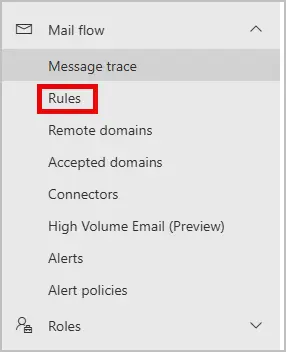 mail flow rules