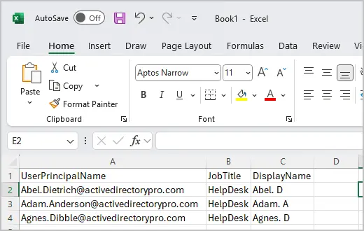 csv file 
