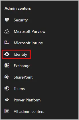 click on identity