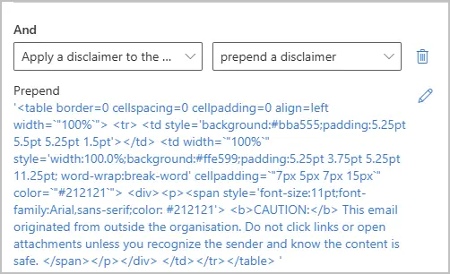 warning banner html code