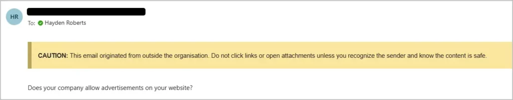 external warning example 