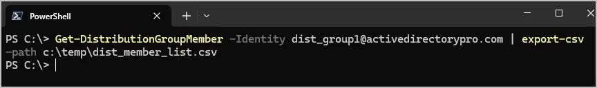 export distribution list powershell