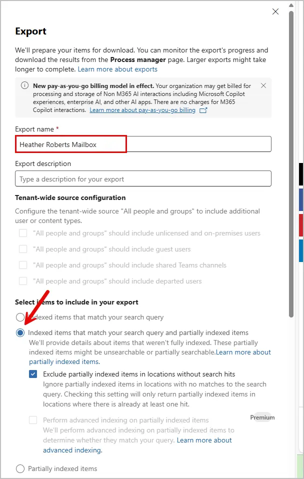 give export name