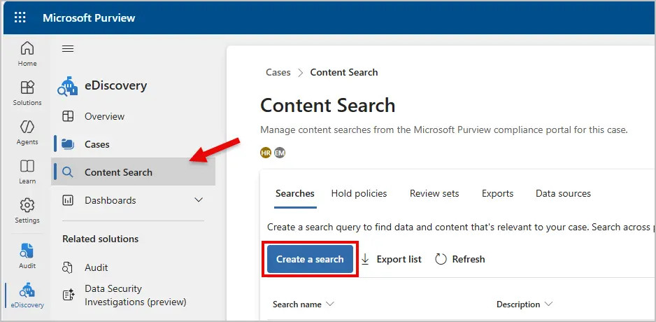 Create a Search