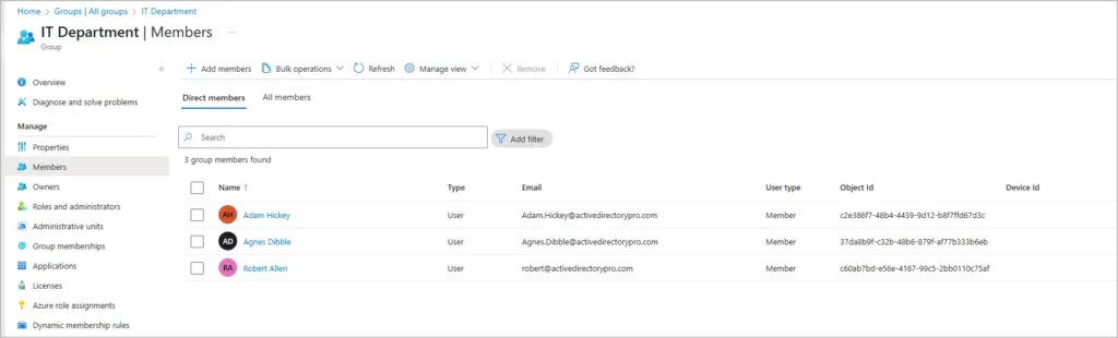 dynamic group example