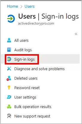 sign-in logs