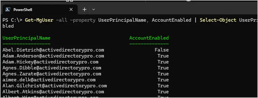 get all account status